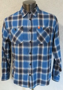 Camicia uomo The American Outdoorsman blu flanella taglia XL cotone bottoni davanti - Foto 1 di 6