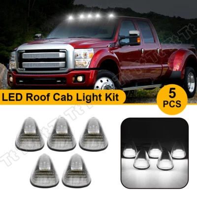 For Ford F250 F350 Super Duty White LED Cab Roof Marker Clearance Running Lights - Image 1 of 4