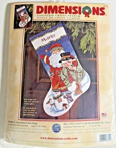 New Dimensions "Santa and Snowman" Strumpf Weihnachten gezählt Kreuzstich Set 1 - Bild 1 von 6