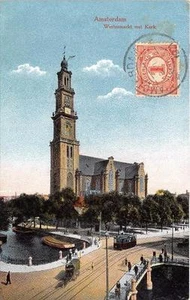 CPA PAYS BAS AMSTERDAM WESTERMARKT MET KERK - Picture 1 of 1