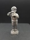 Vintage 1992 Handcrafted Ricker Pewter Miniature Figurine Boy Playing Trumpet