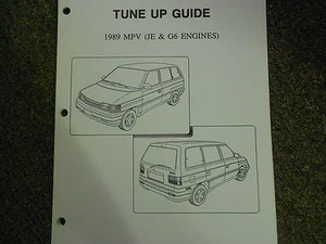 1989 Mazda MPV Furgoneta Tune Up Guía Servicio Reparación Tienda Manual OEM 89 - Imagen 1 de 6