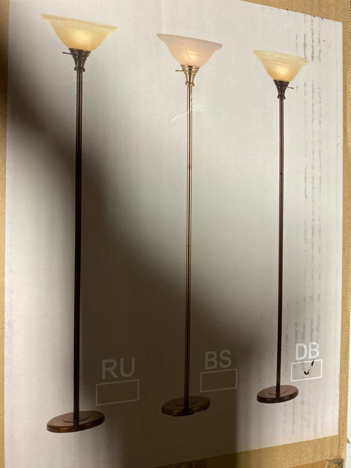 Cal Lighting BO-213-DB Floor Lamp with Frosted Glass Shades, Dark Bronze Finish - Image 1 of 1