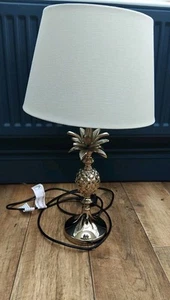 Laura Ashley Penelope Pineapple Table Lamp And Shade Champagne/ Silver - Picture 1 of 7