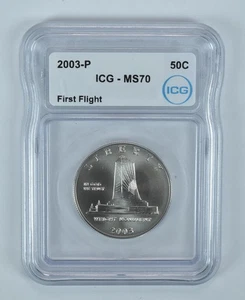 2003-P First Flight Commemorative Half Dollar MS70 ICG *9668 - Picture 1 of 5