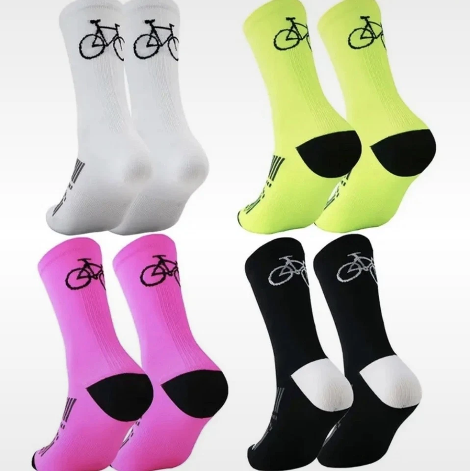 4 Paia Calze Uomo Ciclismo Corsa Mtb Gravel Taglia Unica - Immagine 1 di 4