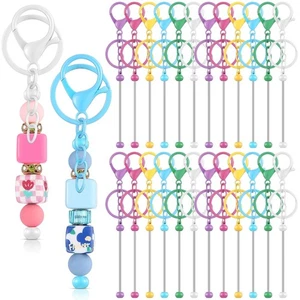 Tondiamo 24 Pcs Beadable Keychain Bars Bulk Beads for Keychain Making Kit Gi... - Picture 1 of 6