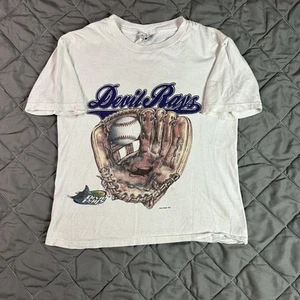 VINTAGE Tampa Bay Devil Rays Shirt Jungen Large weiß MLB Baseball Grafik Florida - Bild 1 von 13