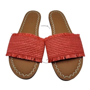 Universal Thread "Luciana" Woven Slide Sandals, Red, Size 8 1/2, NWT - Picture 1 of 4