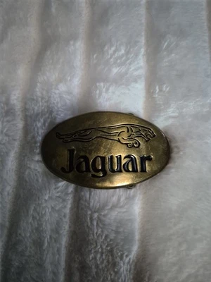 Hebilla de cinturón Jaguar 1978 vintage latón macizo por Baron Heckles Taiwan Foto 1 de 2