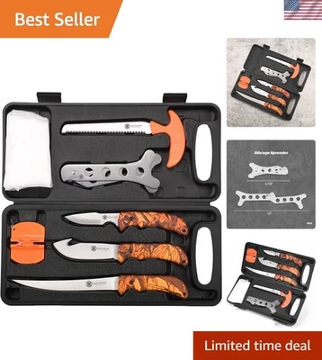 Kit de curativo de campo: processador de jogos de 8 peças com facas camufladas dobráveis para caçadores - Imagem 1 de 4