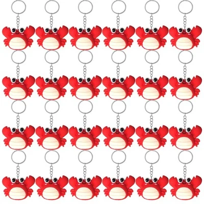 24 Piezas Llaveros de Cangrejo de Goma a Granel, Lindos Llaveros de Cangrejo Adornos Colgantes para... Foto 1 de 4