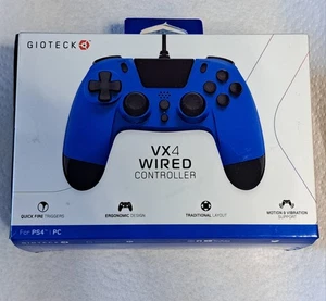 Gioteck VX4PS4 Wired Controller For Sony PlayStation 4 - Blue (PS4) - Picture 1 of 10