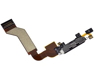 iPhone 4S 4GS Cargador Inferior Base Puerto Conector Cable Flexible Negro FABRICANTE DE EQUIPOS ORIGINALES - Imagen 1 de 1