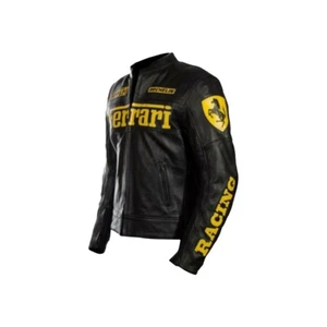 New Ferrari Motorbike Jacket Cowhide Leather Jacket Racing Jacket Biker Jacket - Picture 1 of 3