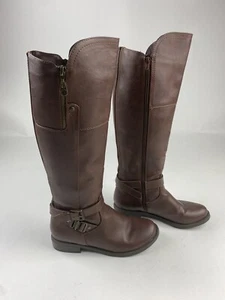 G By Guess Womens Brown Knee High Buckle Elastic Zip Round Toe Boots Size 6.5 M - Picture 1 of 9