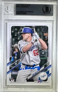 Luke Raley auto rookie card 2021 Topps #US7 Los Angeles Dodgers BAS Encapsulated - Picture 1 of 3