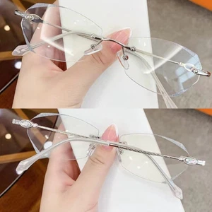 Damen Antiblaue Presbyopische Damenbrille, Antiblaue leichte Randlose Lesebrille - Picture 1 of 14