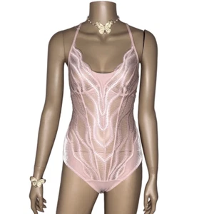 NWT Wolford Esmeralda String Body Rose Powder Pink  10 C-cup M - Picture 1 of 15