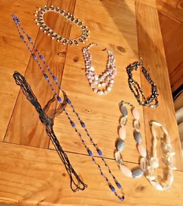 COSTUME Jewellery Job Lot Of 7 Necklaces Chunky Selection Various Vintage - Picture 1 of 5