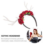 Deer Antlers Costume Flower Decor Christmas Headband Headgear