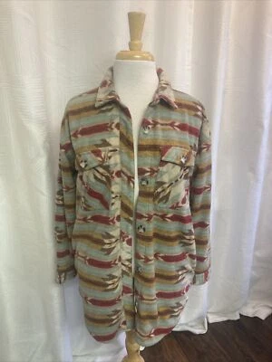 Chaqueta para mujer Maurices XS marrón de gran tamaño chaqueta suroeste azteca abotonada Foto 1 de 4