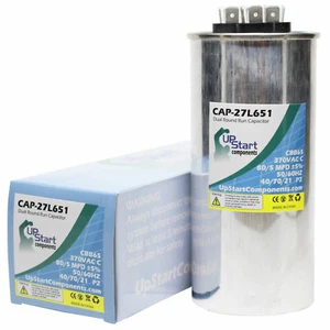 Condensador de doble funcionamiento redondo 80/5 MFD 370 voltios para GE 27l651, 97F9897 - Imagen 1 de 1