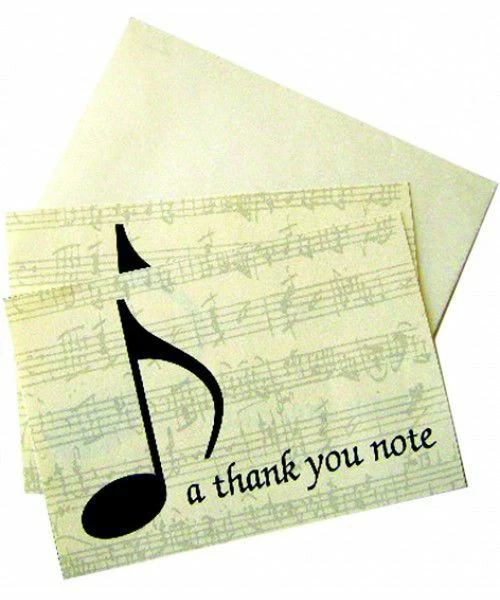 MGC Music Themed Notelets - A Thank You Note. - Music Gift - Music Themed Stati...