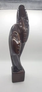 Lovers Modernist Sculpture Intertwined Face Ceramic Statue MCM Art - Picture 1 of 9