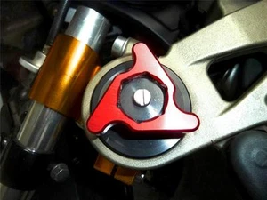 Suzuki GSXR750 K4-K5 2004-2005 FORK PRE LOAD ADJUSTERS RED 22MM B6L - Picture 1 of 1