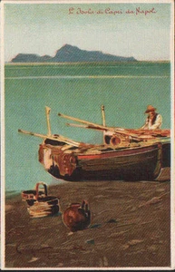 OLD POSTCARD ILLUSTRATORS L'ISOLA DI CAPRI DA NAPOLI ITALY CARTA POSTALE CC1237 - Imagen 1 de 1