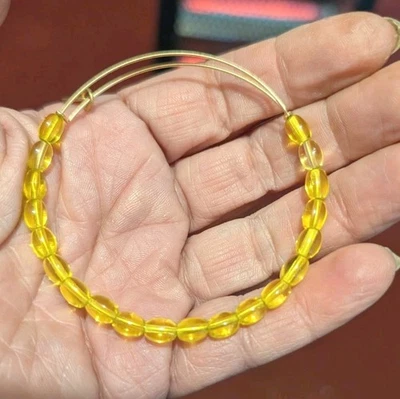 ALEX & ANI Amarillo Ovalado Cristal Pulsera Brazalete  Foto 1 de 3