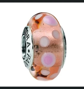 Pandora Pink Bubbles Murano Glass Charm Bead Retired S925ale - Picture 1 of 4