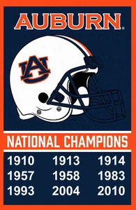 Auburn Tigers 9 Time National Champions Poster 11 x 17 Inches War Eagle - Picture 1 of 3