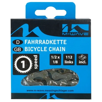 M-WAVE Fahrradkette M Wave (KMC) 1/2x1/8 112 Glieder 1 Gang braun