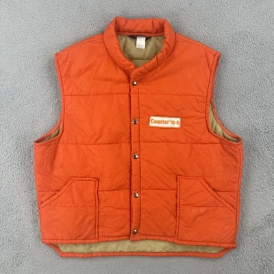Vtg Swingsters World Of Wearables XL USA Made Orange Hunting Vest Counter 15-6 - Image 1 of 4