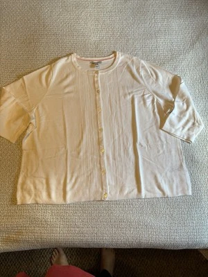 Cárdigan Isaac Mizrahi Live blanco nuevo sin etiquetas Foto 1 de 4