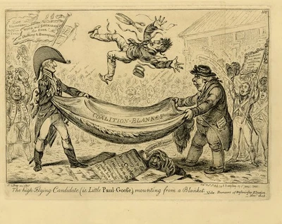 Antigua impresión maestra-SÁTIRA-ELECCIONES DE WESTMINSTER-RICHARD SHERIDAN-Gillray-1806 Foto 1 de 4