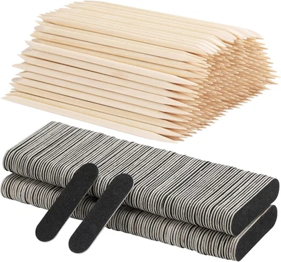 Kit de 400 limas de uñas - 200 mini limas de uñas grano 180/240, 200 piezas lápiz de uñas naranja Foto 1 de 4