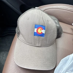 Carhartt Colorado Flag Hat Adult Adjustable SnapBack Khaki Trucker Mesh Back - Picture 1 of 8