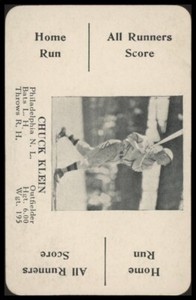 1936 S and S Game Chuck Klein HOF - EX - No Creases! Authentic & Original