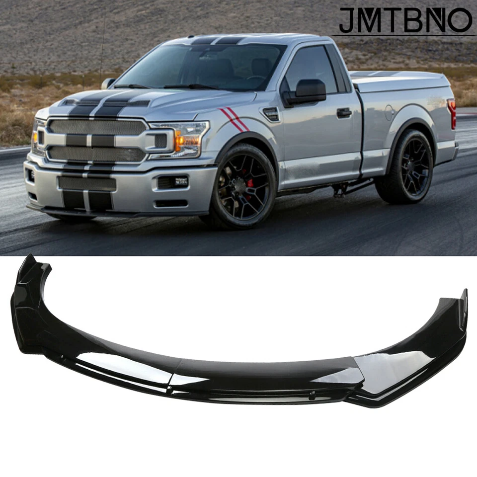 Kit de carrocería de alerón divisor de labios parachoques delantero brillante para Ford F150 F-150 1975-2023 Foto 1 de 4