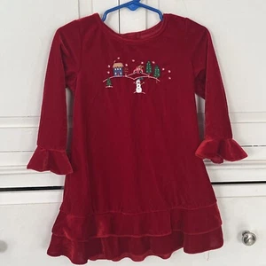 Goodlad Christmas Baby Dress Size 24 M Red Velour Ruffle Embroidered Appliqué - Picture 1 of 5