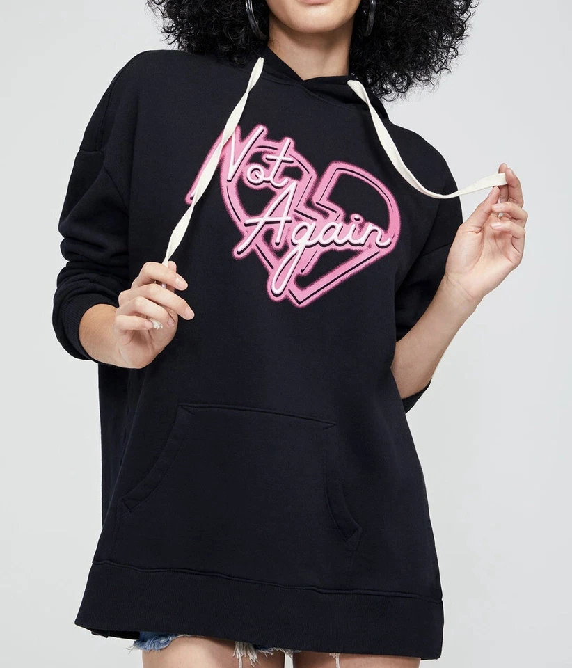 WILDFOX COUTURE || Sudadera con capucha Not Again Roadtrip en negro + rosa neón - TALLA L 🩷NWT🩷 Foto 1 de 4