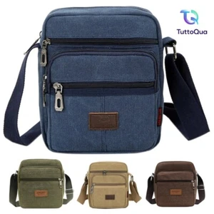 Borsa Borsello Uomo Messenger Tracolla Lavoro Grande Viaggio Passeggiata Tasche - Foto 1 di 16