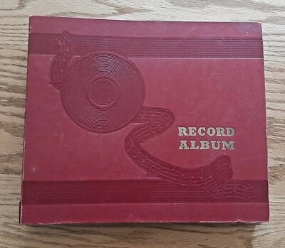 Vintage Record Album Holder With 5 Vintage 78 rpm Records - Image 1 of 4