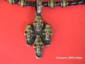 19.20" MULTI-SKULL PENDANT BRAIDED CHOKER - UNIQUE! COMBINE SHIPPING! - Picture 1 of 1