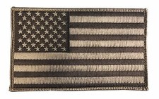 Large 5" X 3" US American Flag Patch (Sand) Hook and Look Backing - ODA, SF