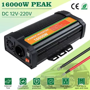 16000W Auto Wechselrichter DC 12V auf AC 110V Reiner Sinus Solarwandler LCD - Bild 1 von 11