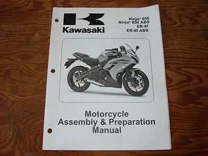KAWASAKI FABRICANTE DE EQUIPOS ORIGINALES MONTAJE Y MANUAL DE PREPARACIÓN DE MOTOCICLETAS NINJA 650 ABS 2012 99931-1528-01 - Imagen 1 de 5